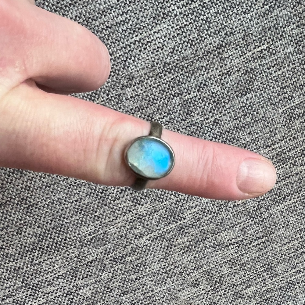 Beautiful blue moonstone Sterling silver ring
